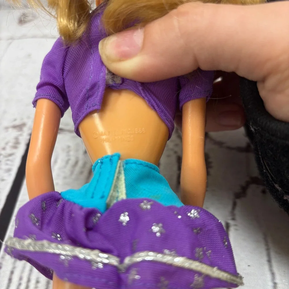 Vintage Mattel Barbie Doll 1966 Philippines Blonde Blue Eyes Purple Star Outfit